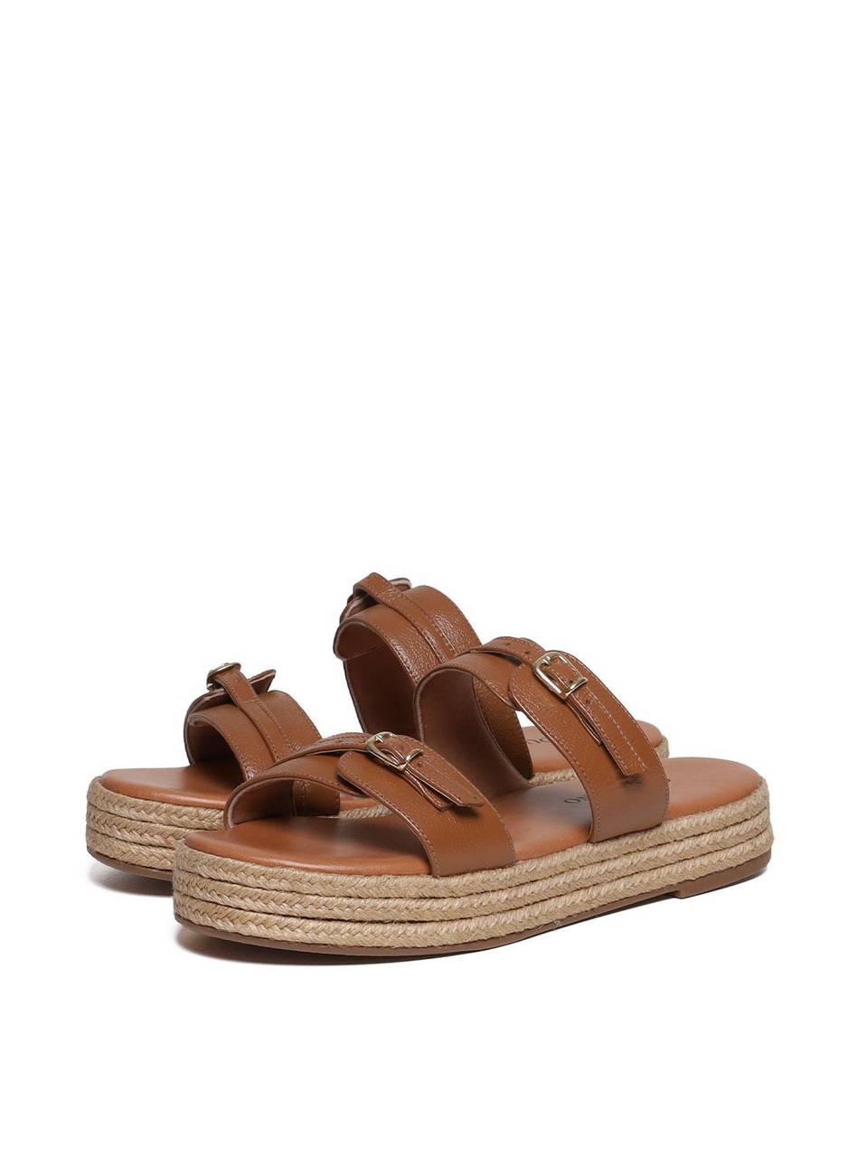 Sandália Flatform Salto em Cordas com Duas Tiras com Fivelas - Castor SDI-11677 - CS