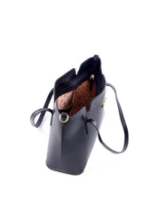 Bolsa Tote com Alça Dupla e Detalhe na Borda - Preta BSI-6174 - PR