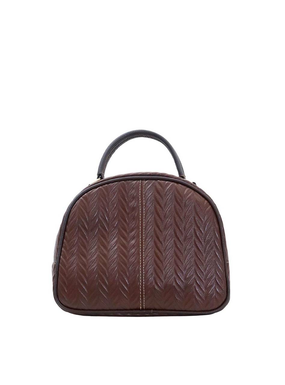 Bolsa Tote Média Transversal Zíper Frontal Cacau BSI-5684 - CA