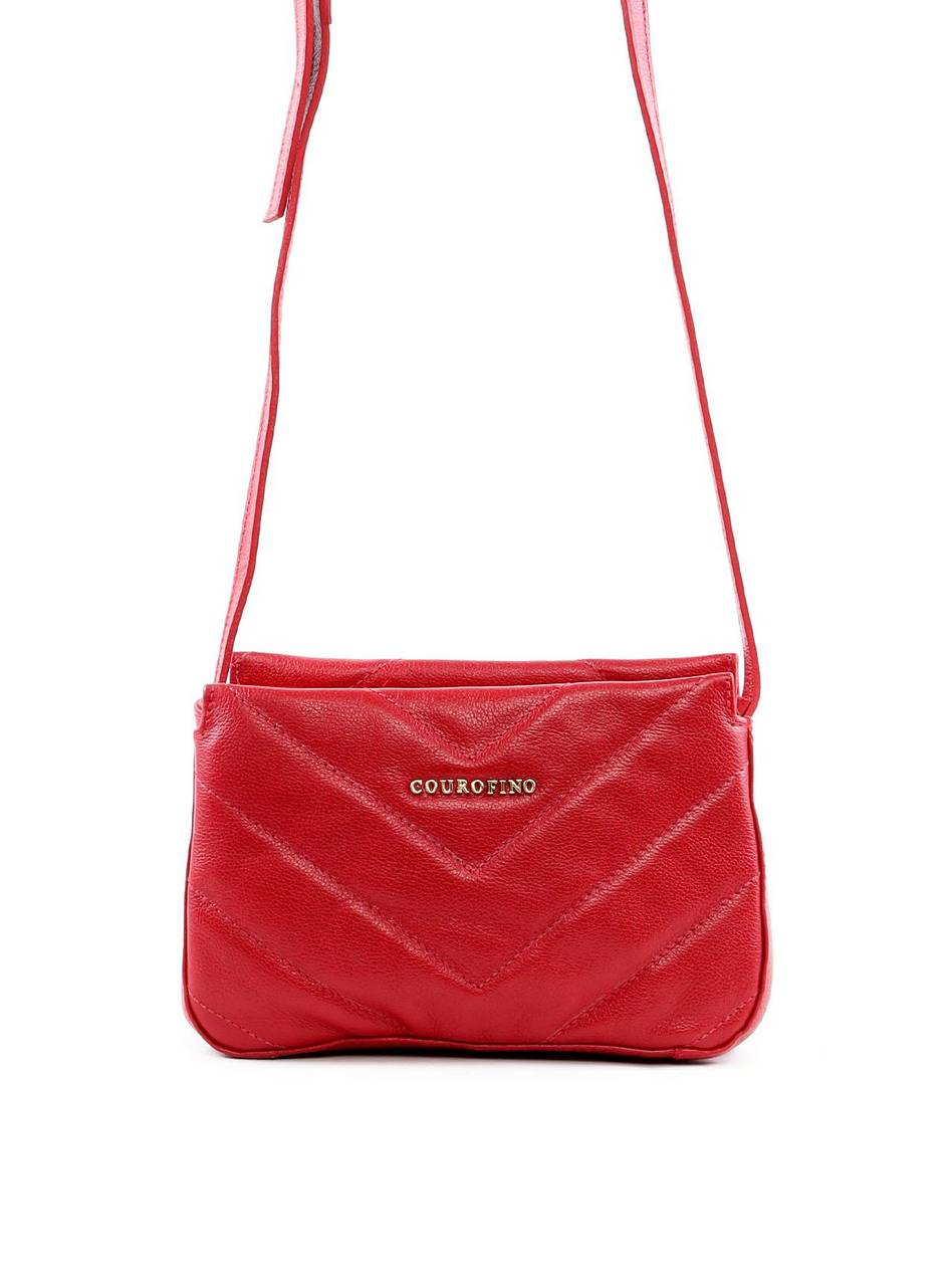 Bolsa Tote Transversal com Matelassê em V - Vermelha BSI-6437 - VE