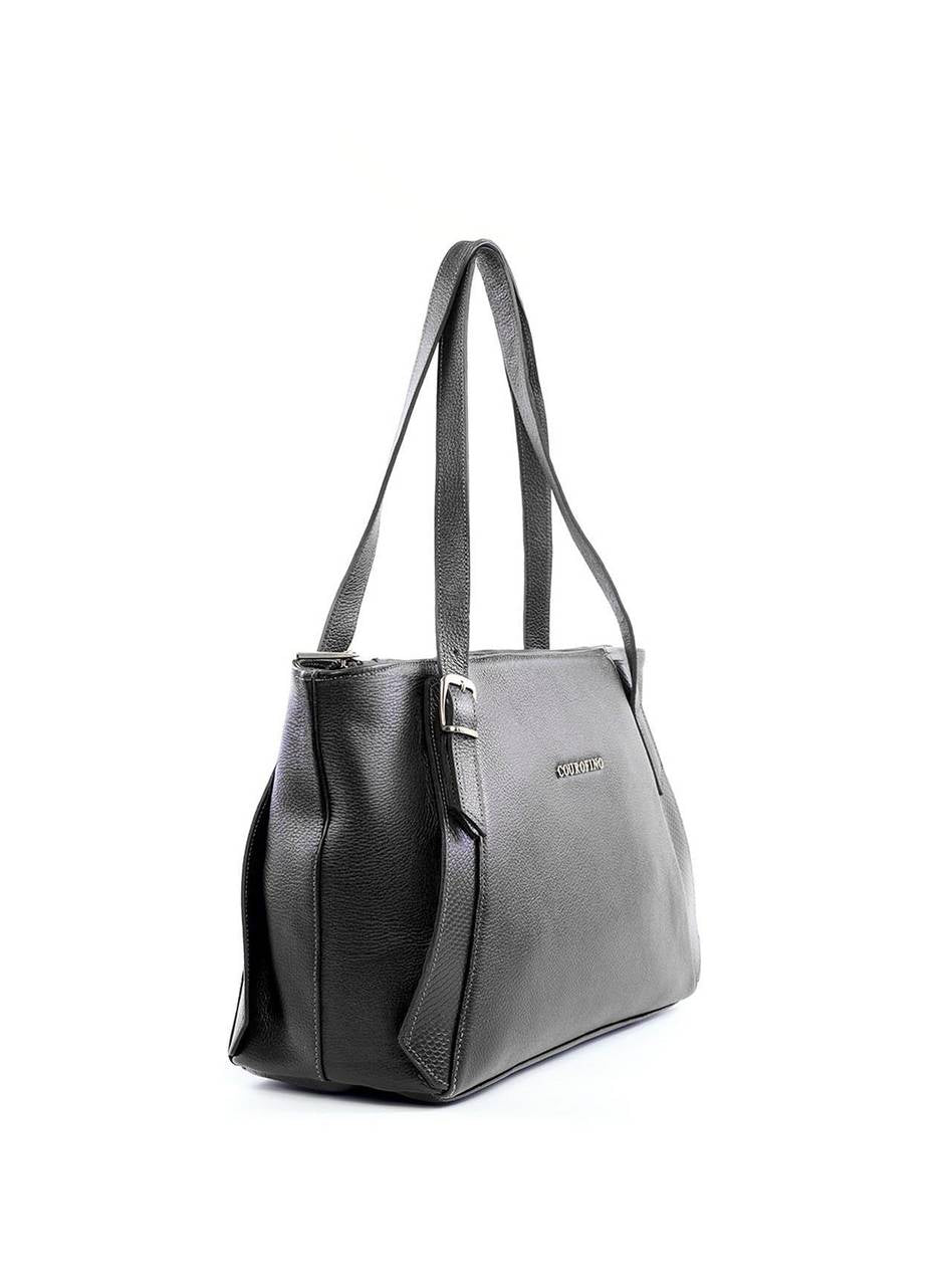 Bolsa Tote com Detalhe de Fivela e Recorte - Preta BSI-6189 - PR