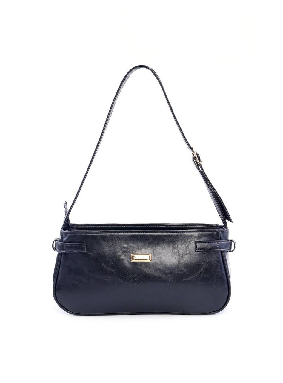 Bolsa Baguette com Detalhe de Cinto - Preta BSI-6151 - PR