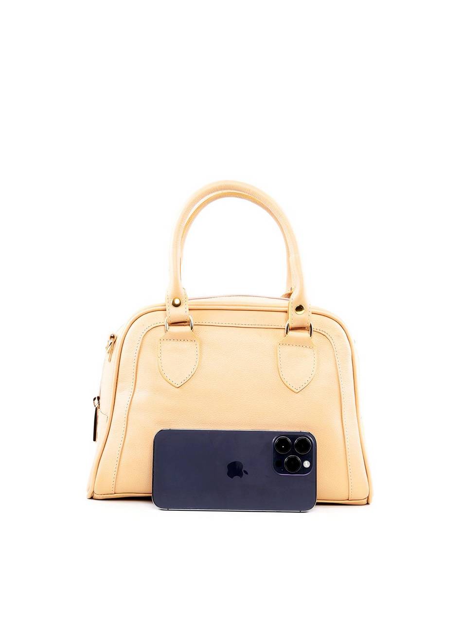 Bolsa Baú com Recortes e Alça Dupla - Nude BSI-6442 - NU