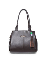 Bolsa Feminina Tote Chaveiro Couro Media Cacau BSI-5673 - CA
