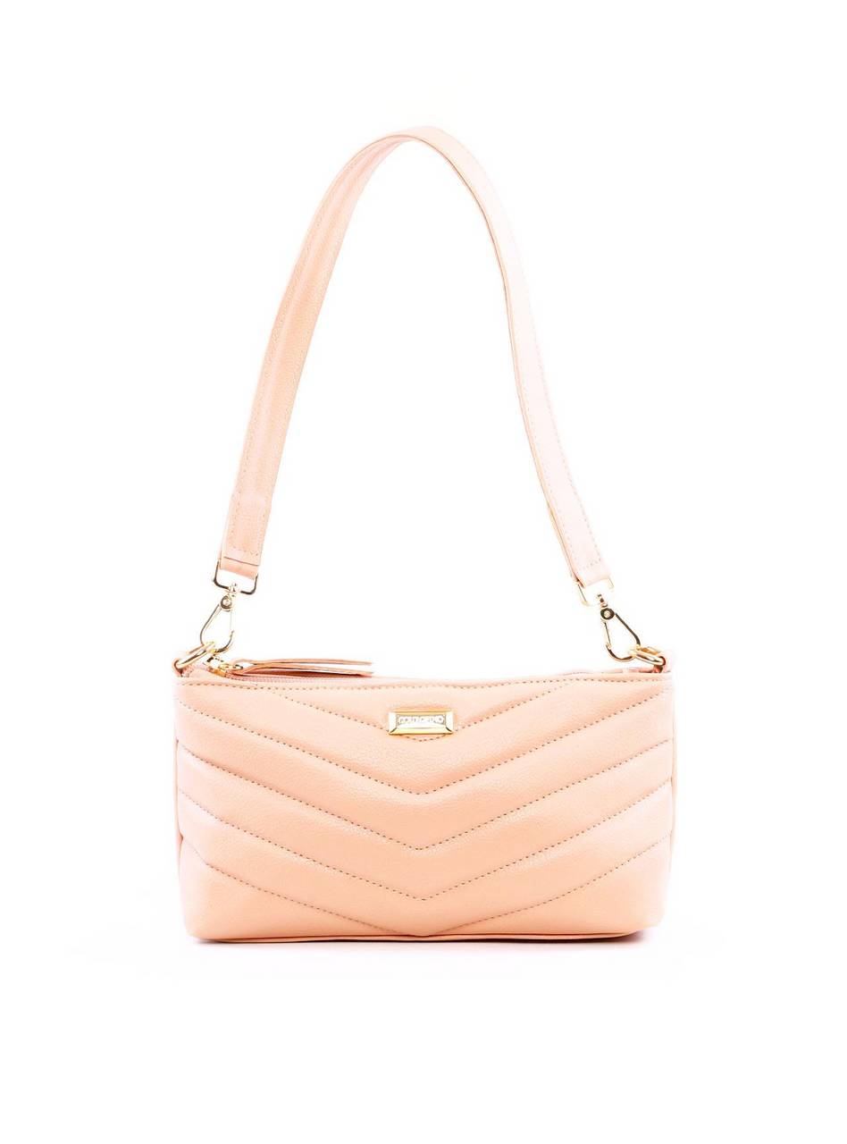 Bolsa Baguette em Metalasse - Nude BSI-6282 - NU