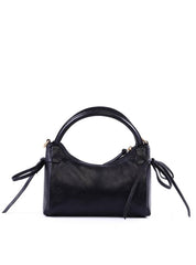 Bolsa Tote Média Enfeite Laços Laterais Alça Dupla - Preta BSI-6374 - PR