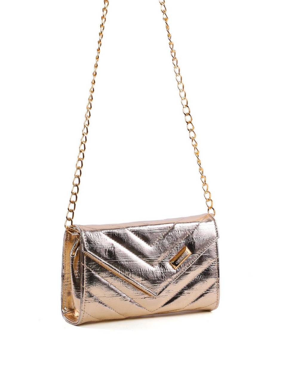 Bolsa Clutch Transversal em Matelassê - Ouro BSI-6424 - AU