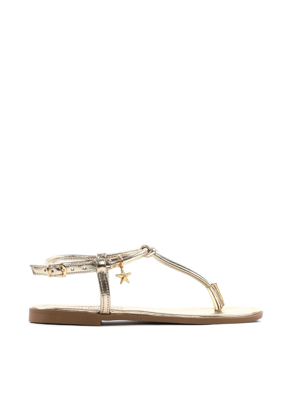 Sandália Rasteira Flat com Pingente SDI-12204 - AU