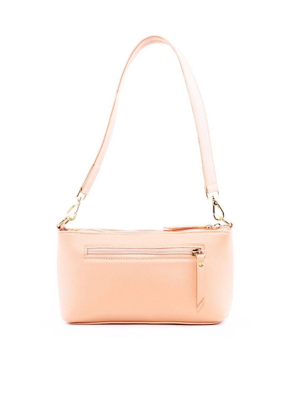 Bolsa Baguette em Metalasse - Nude BSI-6282 - NU
