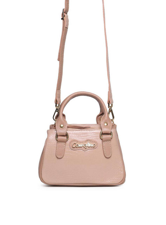 Bolsa Tote Alça Tranversal Couro Nude BSI-4371 - NU