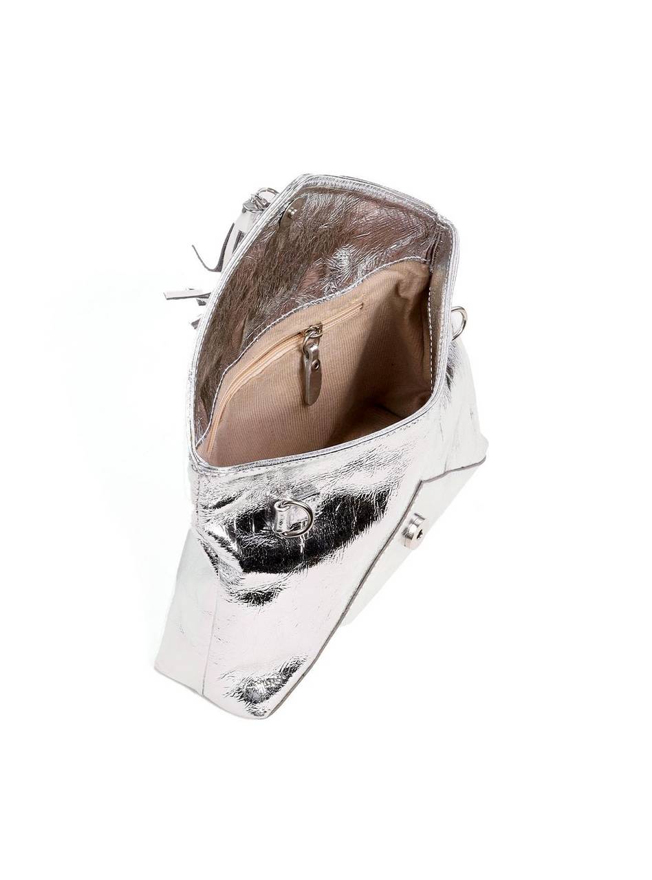 Bolsa Clutch Envelope com Barbicacho - Prata BSI-6290 - PT