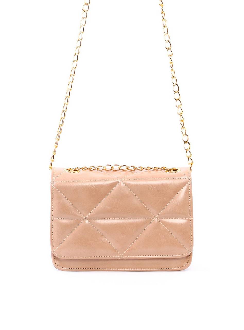 Bolsa Satchel Metalassê com Alça Transversal - Nude BSI-6286 - NU
