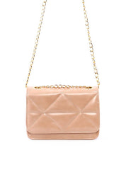 Bolsa Satchel Metalassê com Alça Transversal - Nude BSI-6286 - NU