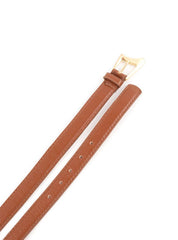 Cinto Feminino Fino Fivela Assimétrica Aço Escovado - Castor CTI-1009 - CS