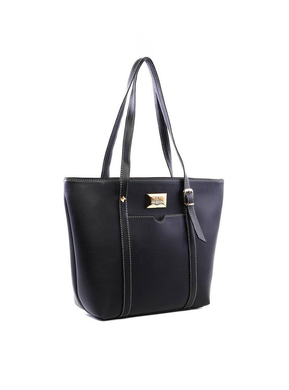 Bolsa Shopper com Costura Aparente - Preta BSI-6205 - PR