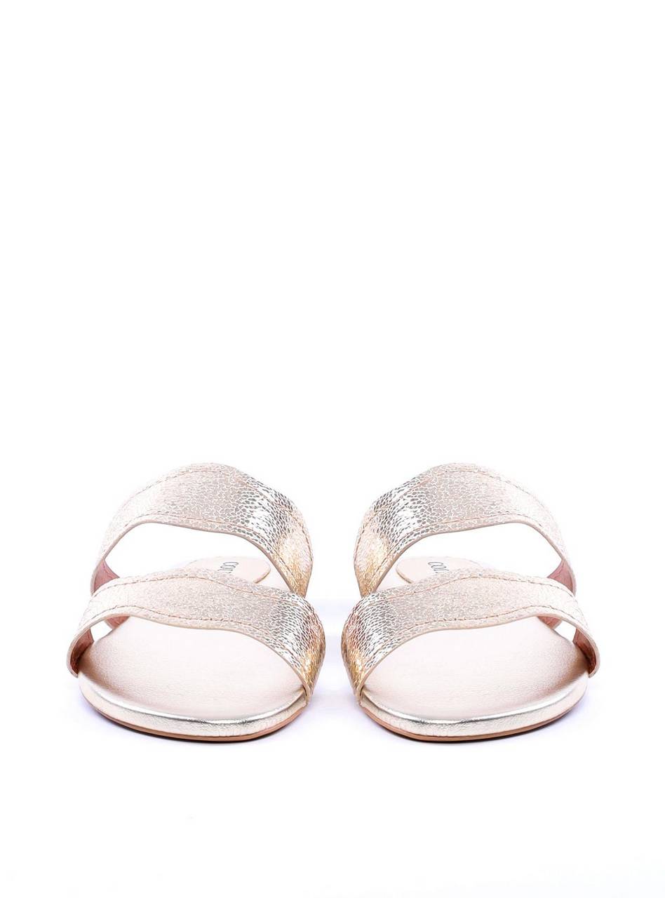 Sandália Rasteira com Tiras Onduladas - Ouro SDI-11706 - AU