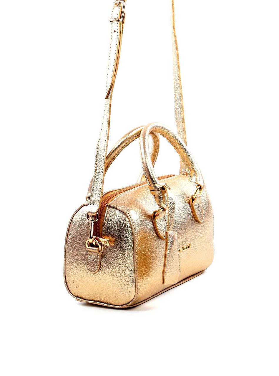 Bolsa Baú com Alça Dupla e Charm - Ouro BSI-6059 - AU