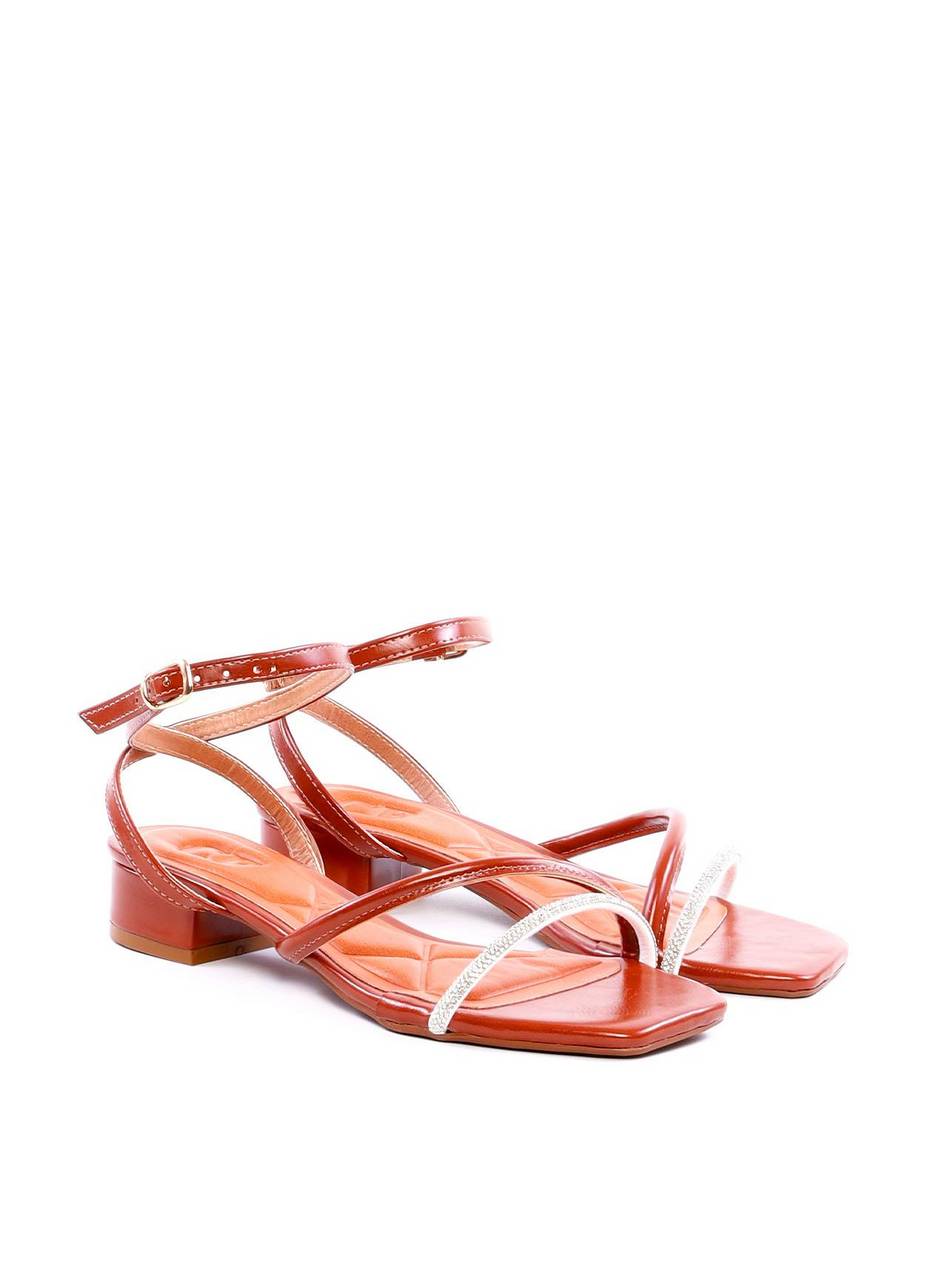 Sandália Salto Bloco com Tira Lateral e Strass - Castor SDI-11919 - CS