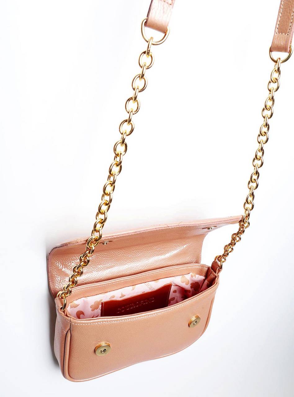 Bolsa Satchel Pequeno Couro Transversal - Nude BSI-5858 - NU
