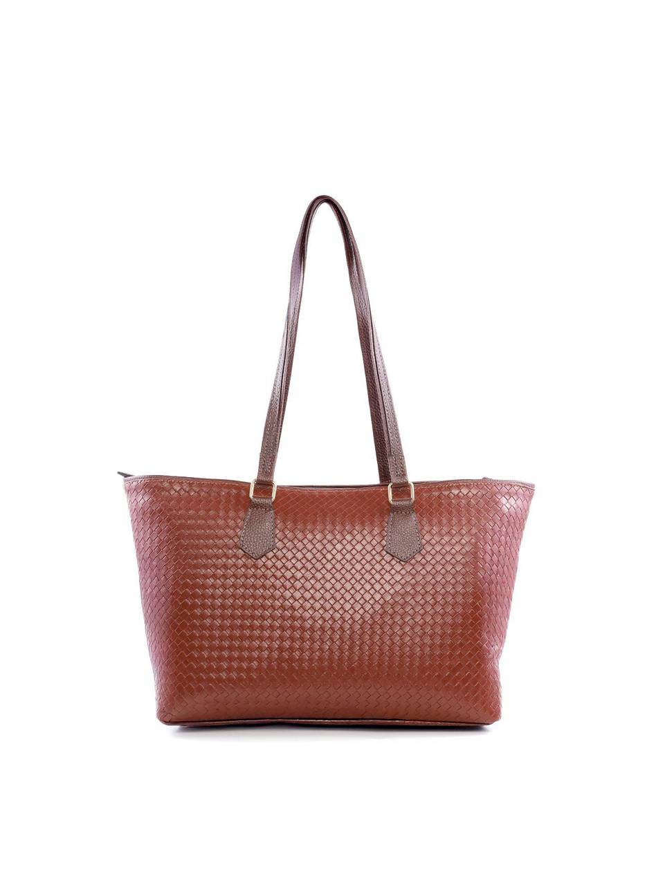 Bolsa Shopper em Tressê com Big Charm Removível - Cacau BSI-6186 - CA