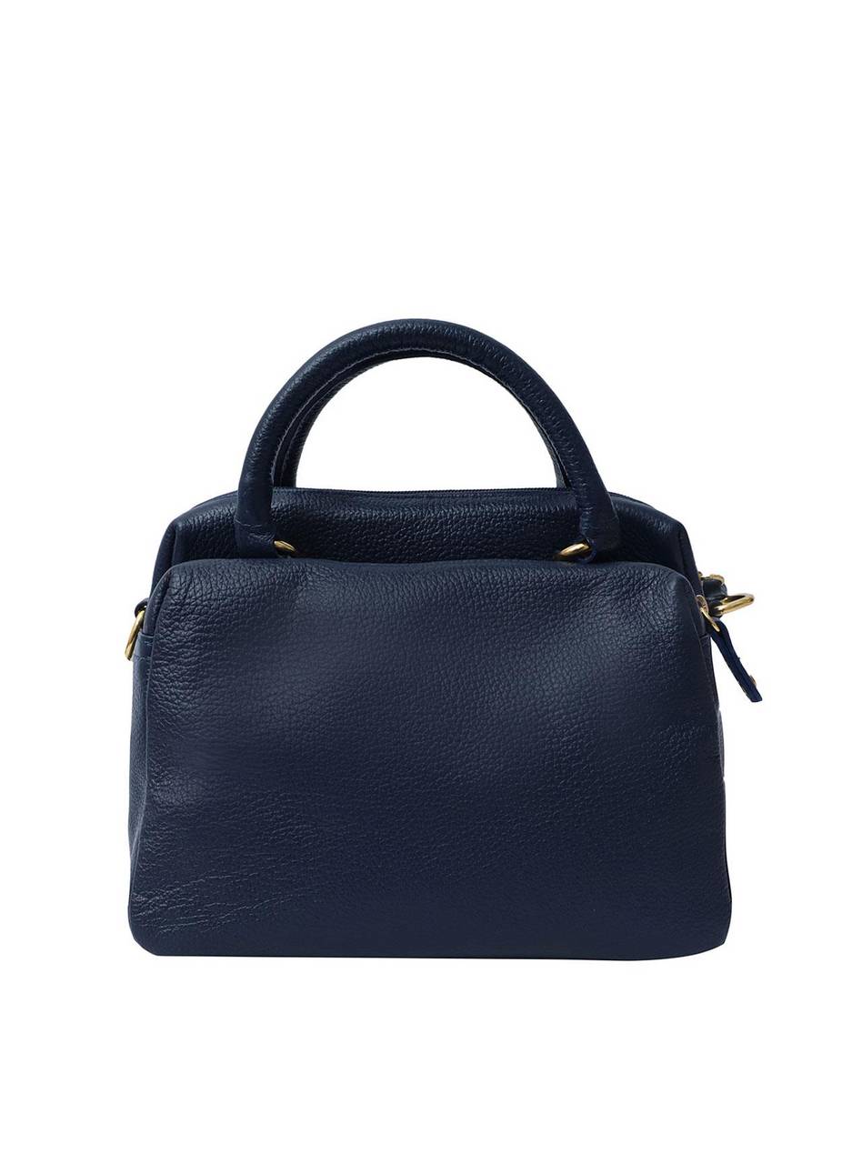 Bolsa Tote Couro Três Ziper Azul BSI-4374 - AZ