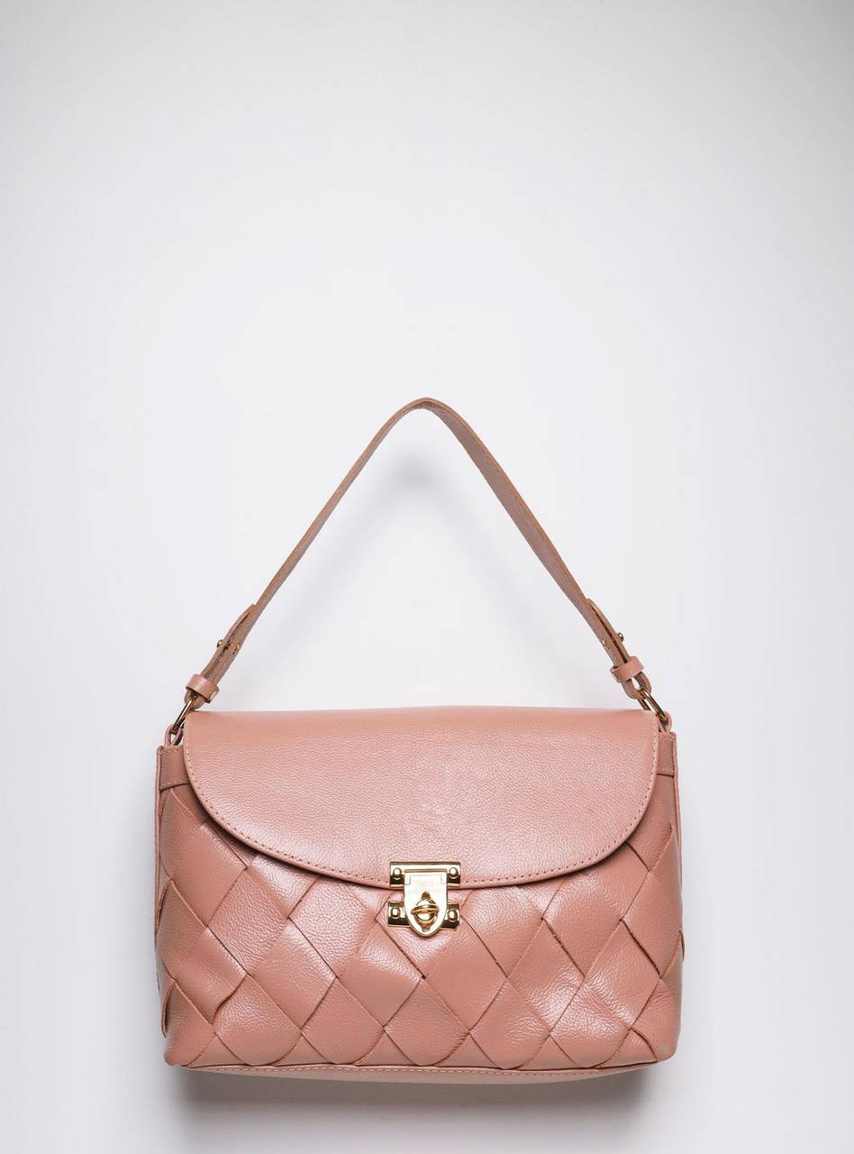 Bolsa Satchel Média Couro Transversal Nude BSI-5849 - NU