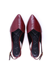 Sapatilha Slingback com Costura de Coração - Vinho SDI-12079 - VI