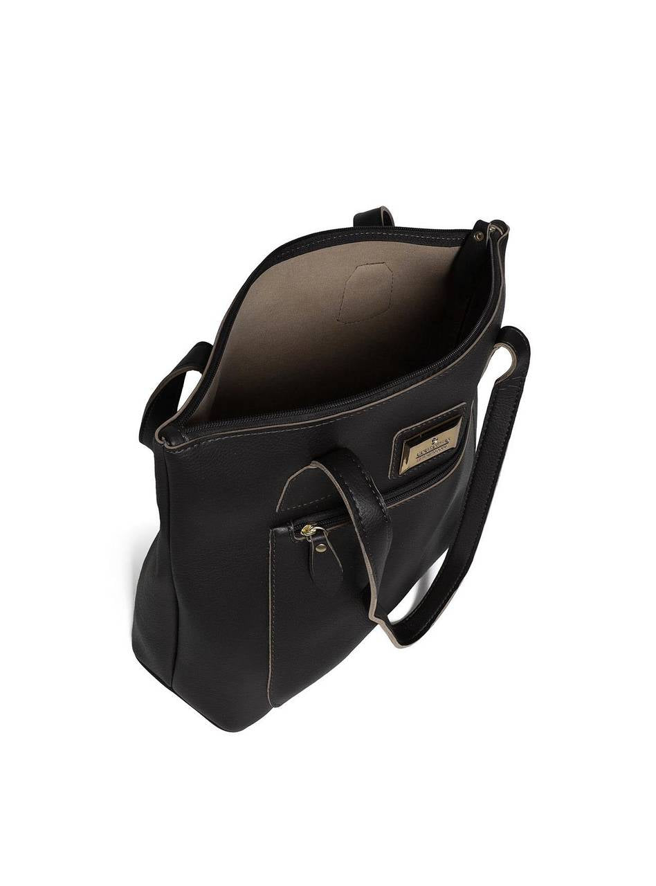 Bolsa Tote com Bolso Grande Frontal - Preta BSI-5470 - PR