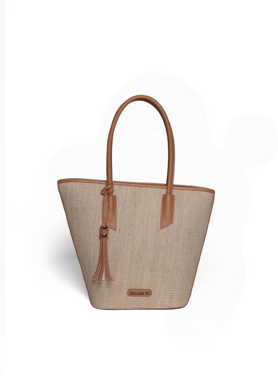 Bolsa Tote Tiracolo Lisa Sem Divisórias Sintético Nude BSI-5988 - NU