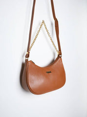 Bolsa Hobo Pequena Transversal Couro Castor BSI-5850 - CS