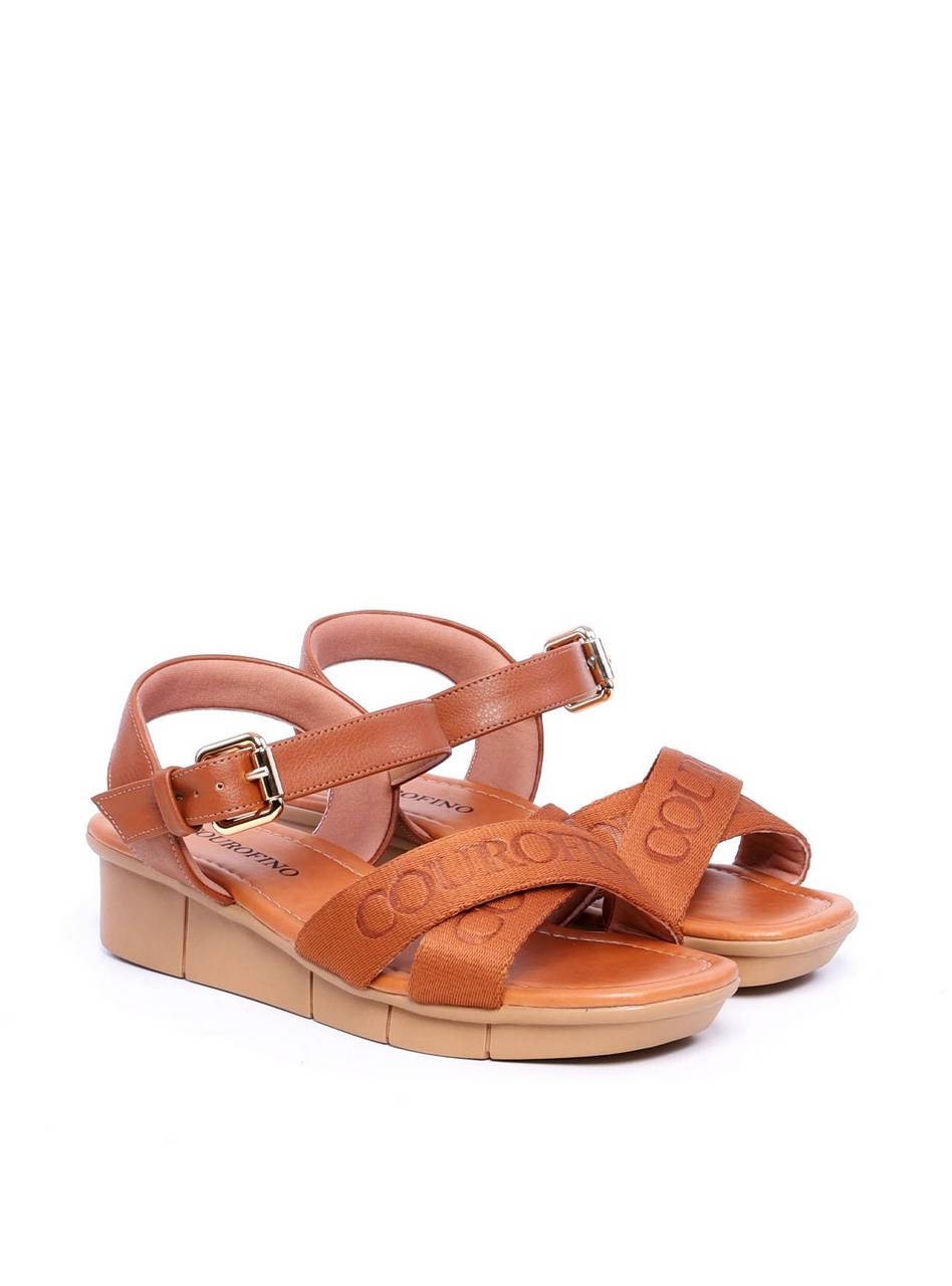 Sandália Feminina Anabela Confort com Tiras Cruzadas Castor SDI-11694 - CS