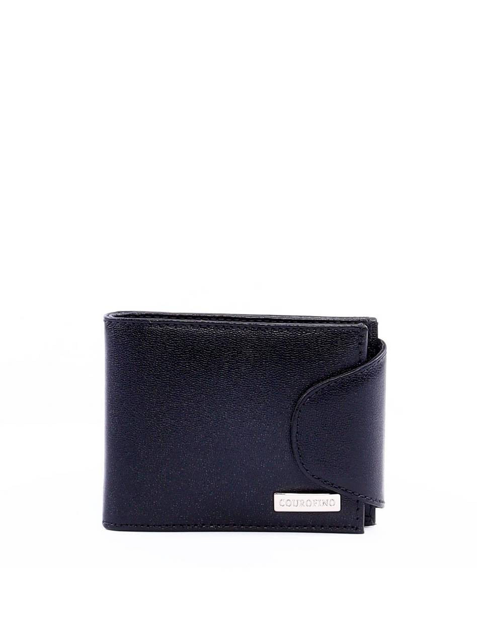 Carteira Masculina Clássica em Couro com Passante Redondo - Preta CAI-1008 - PR