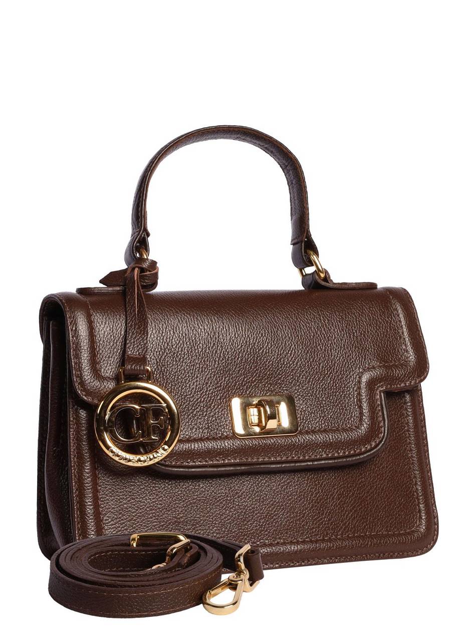 Bolsa Satchel Couro Pequena Transversal Cacau BSI-5754 - CA