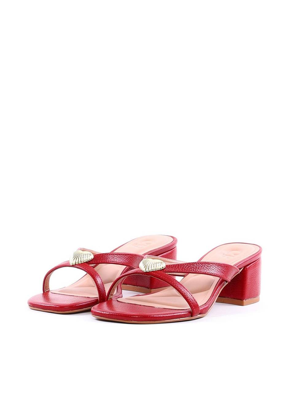 Tamanco com Salto Bloco e Detalhe de Coração - Vermelho SDI-12070 - VE