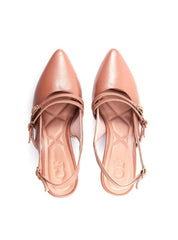Scarpin Slingback com Fivelas Laterias - Nude SDI-11737 - NU