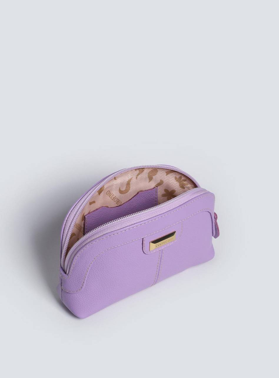 Necessaire Feminina Couro Meia Lua Lilás NSI-140 - LI