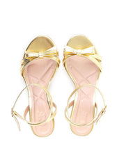 Sandália Salto Médio Cromado Detalhe Laço - Ouro 1.1400011923 - AU