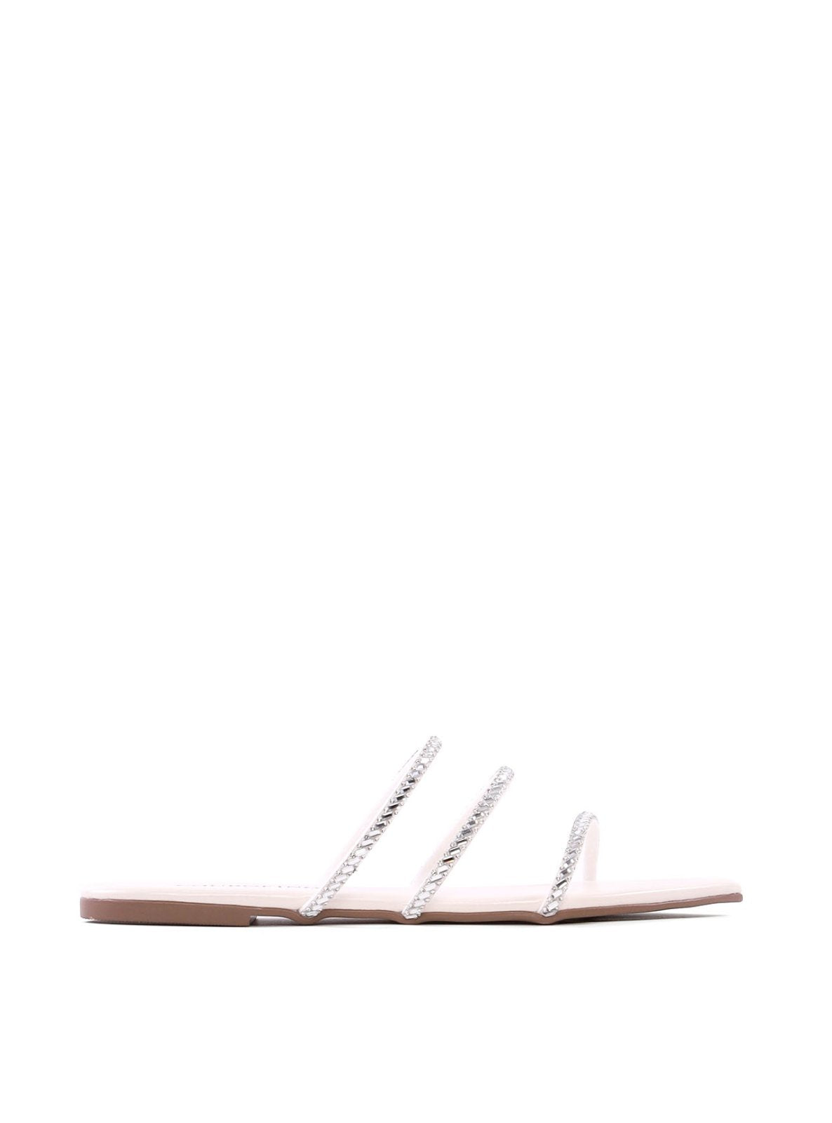 Sandália Rasteira com Strass Bico Folha SDI-12244 - FE
