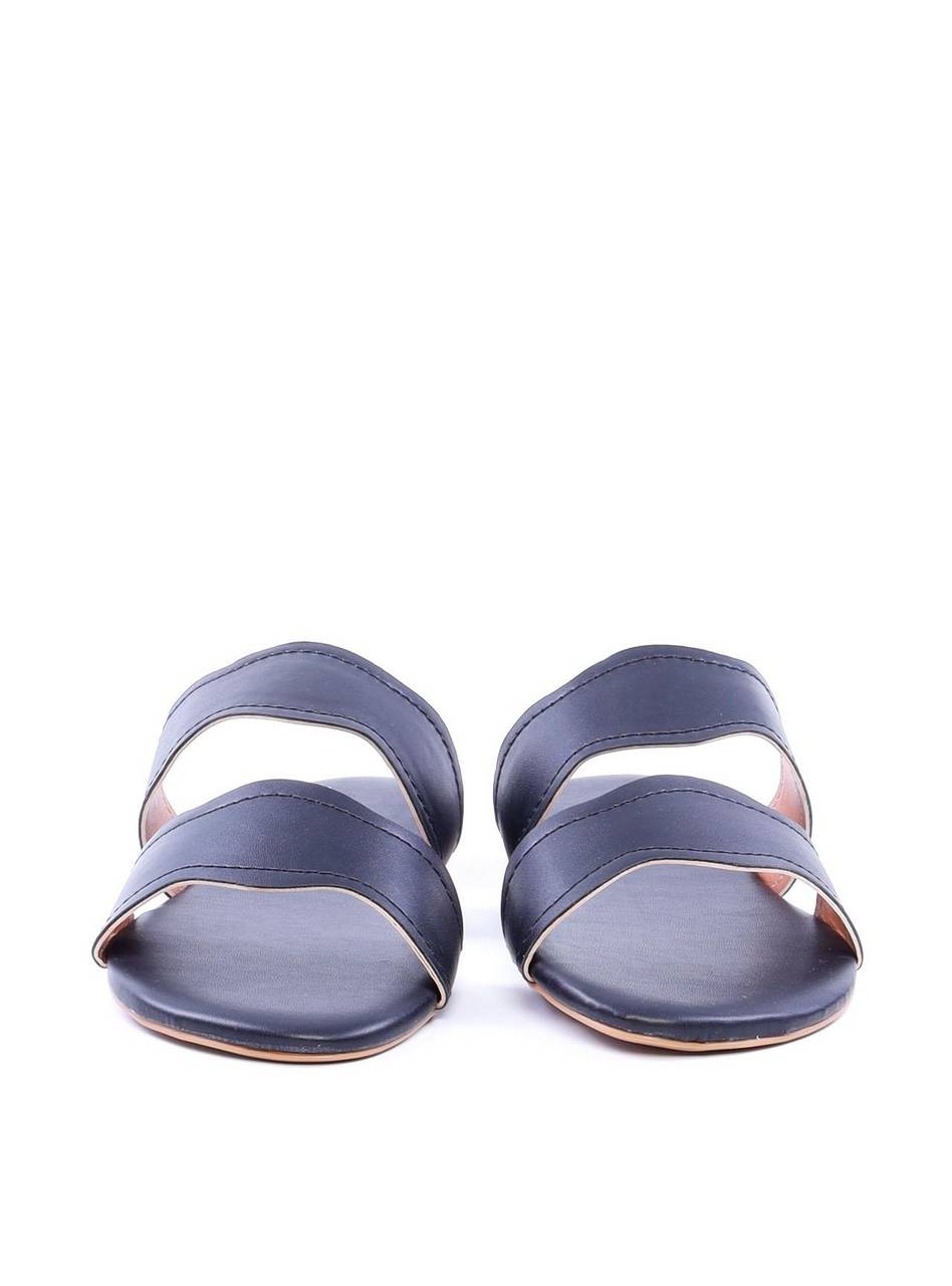 Sandália Rasteira com Tiras Onduladas - Preta SDI-11706 - PR