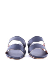 Sandália Rasteira com Tiras Onduladas - Preta SDI-11706 - PR