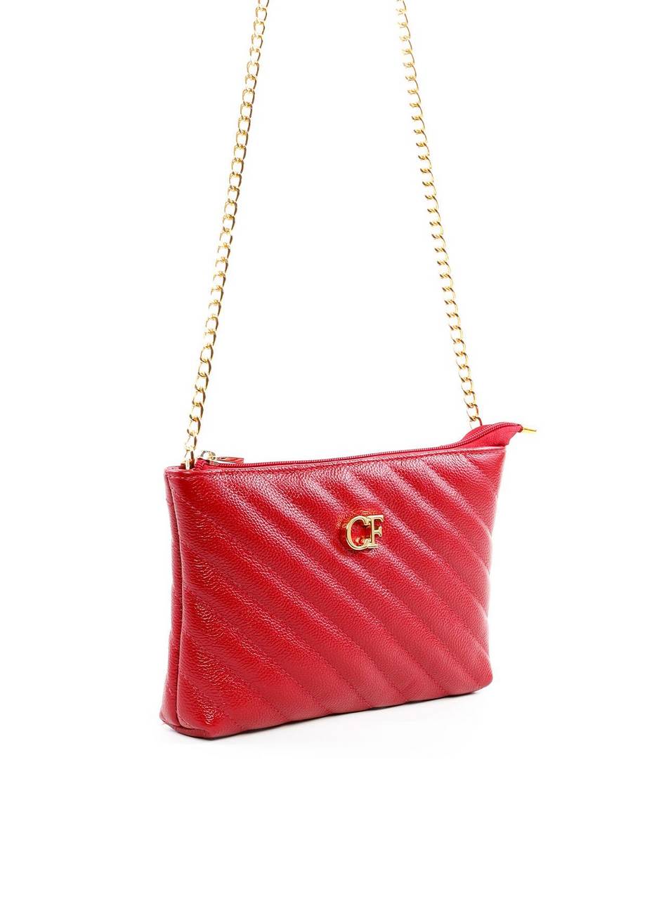 Bolsa Clutch em Matelassê com Alça de Corrente - Vermelha BSI-6270 - VE