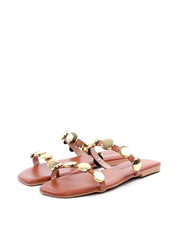 Rasteira Duas Tiras com Medalhas - Castor SDI-11751 - CS