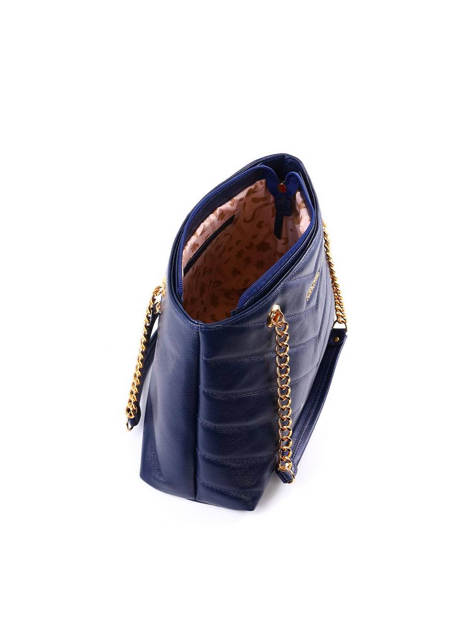 Bolsa Tote em Matelassê com Retalho - Azul BSI-6366 - AZ