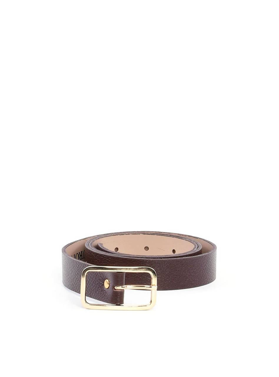 Cinto Feminino em Couro com Fivela Retangular - Cacau 1.1820000988 - CA