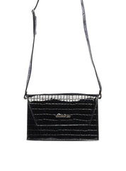 Bolsa Clutch Transversal Croco - Preta BSI-6416 - PR
