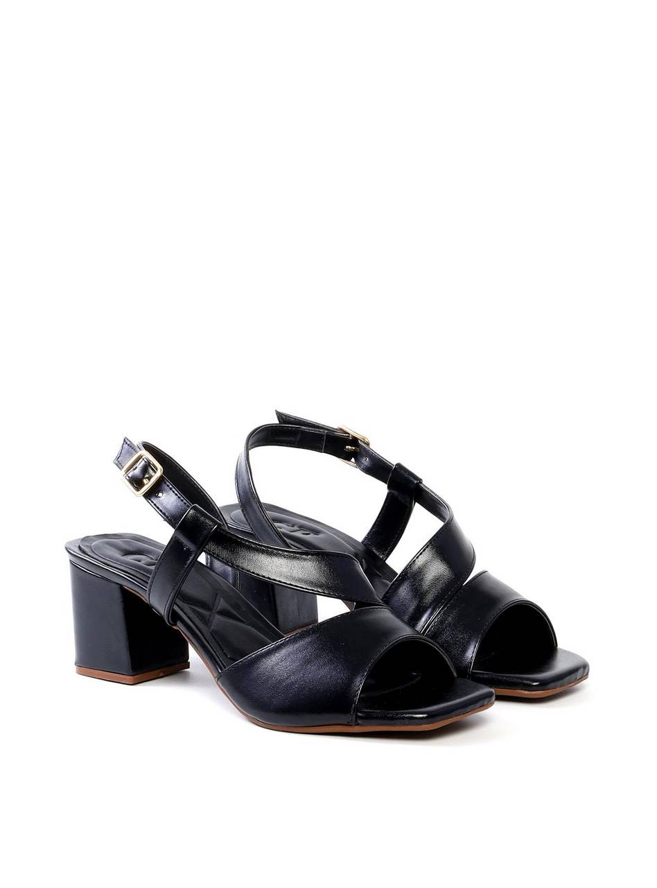 Sandália Salto Bloco com Tira Lateral - Preta SDI-11941 - PR