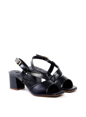 Sandália Salto Bloco com Tira Lateral - Preta SDI-11941 - PR