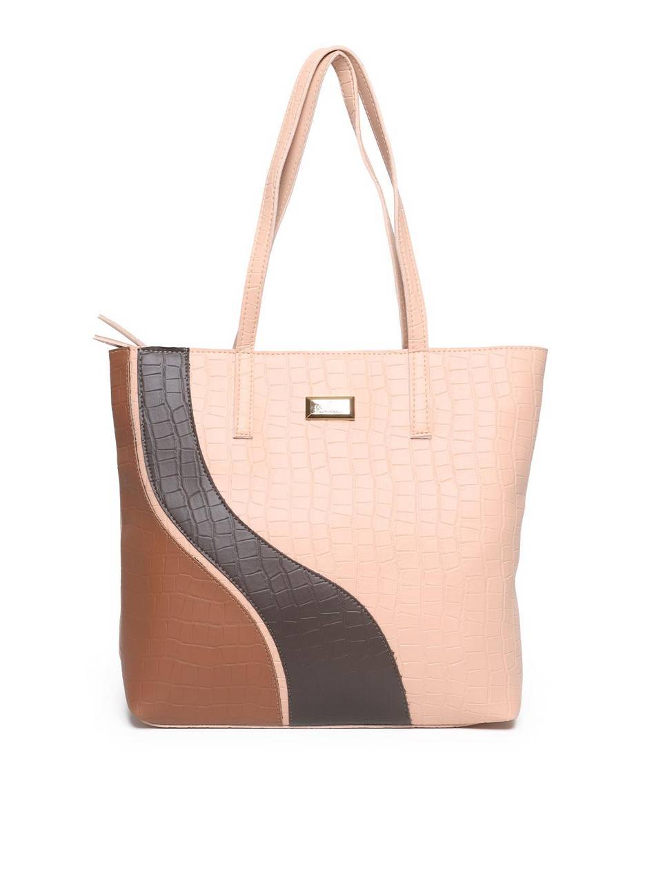 Bolsa Shopper Grande Tiracolo Recortes Frontais Nude BSI-5902 - NU