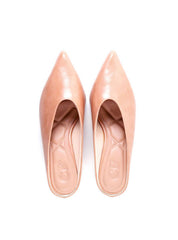 Mule Bico Fino Salto Anabela Metalizado - Nude SDI-12141 - NU