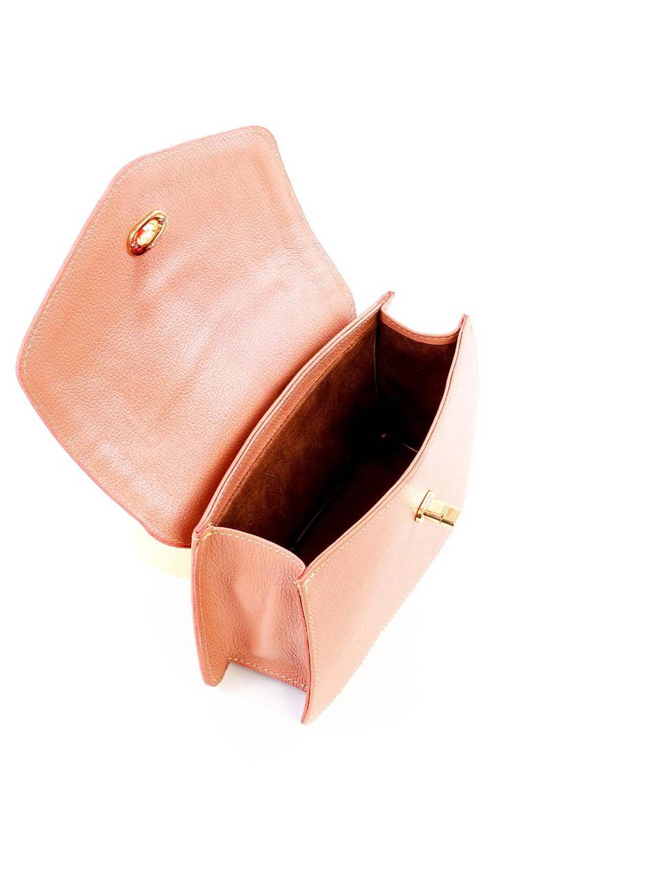 Bolsa Satchel de Mão com Fecho Giratório - Nude BSI-6283 - NU